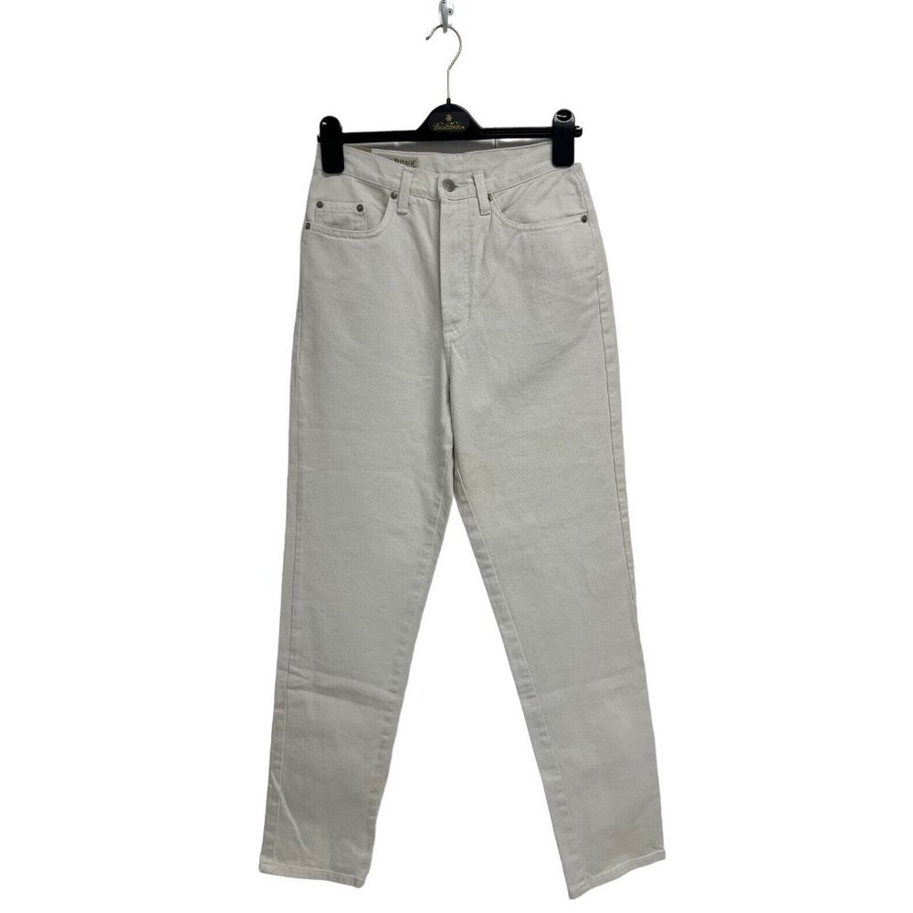 Vintage Banana Republic Women's Straight Leg High Rise White Denim Jeans Size 10